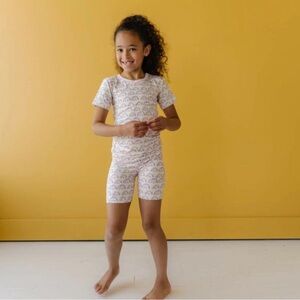 Little Sleepies Pastel Rainbows Short Sleeve Shorts Bamboo Viscose Pajama Set